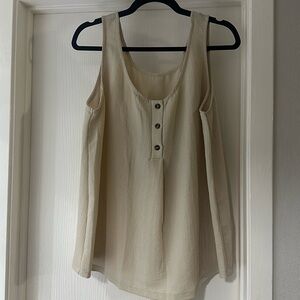 Cream plus tank top 1X